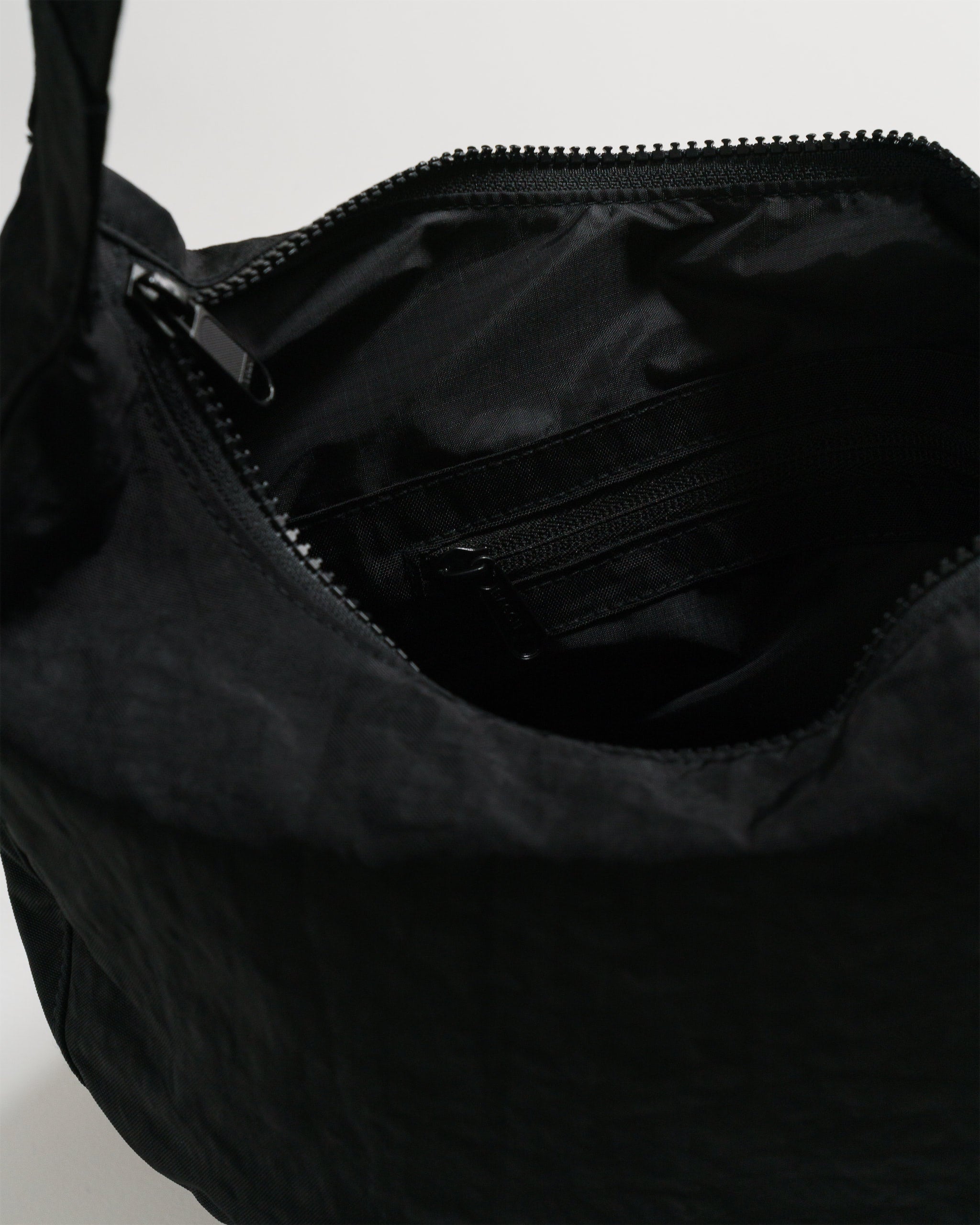 Black Medium Crescent Bag