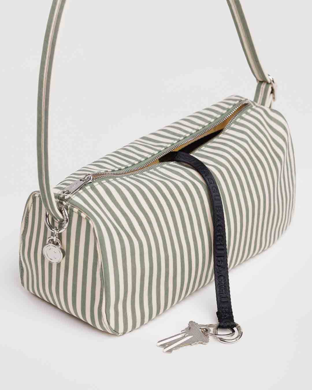 Sage Stripe Nylon Loaf Bag BAGGU