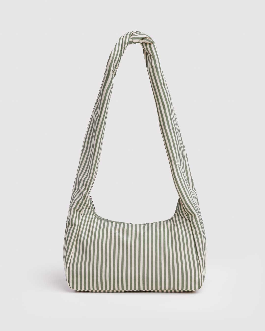Sage Stripe Nylon Meringue Bag BAGGU