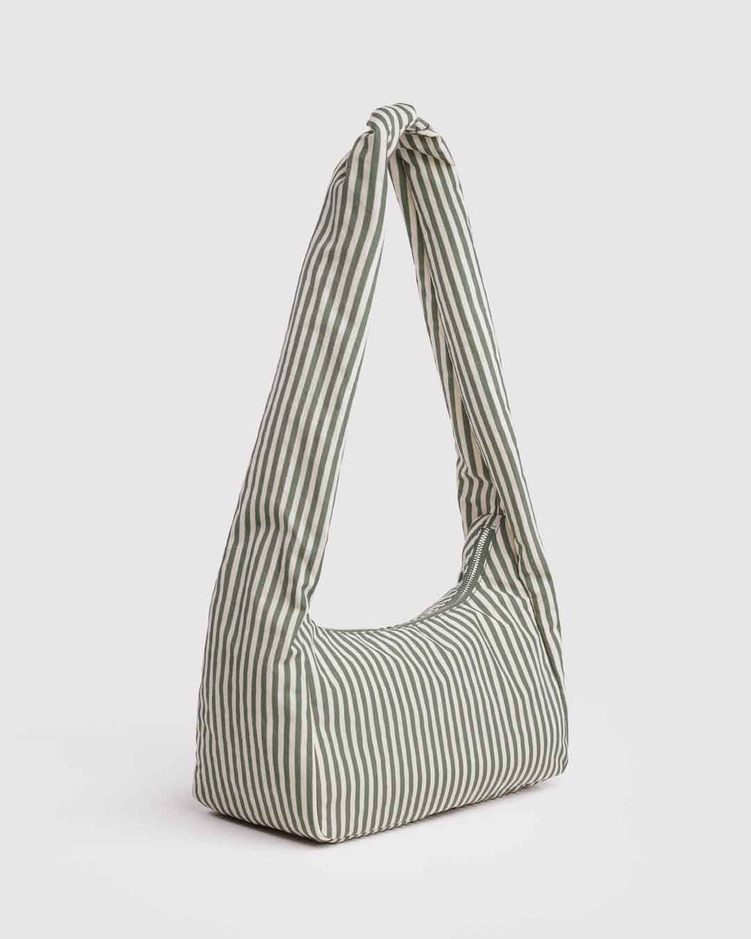 Sage Stripe Nylon Meringue Bag BAGGU