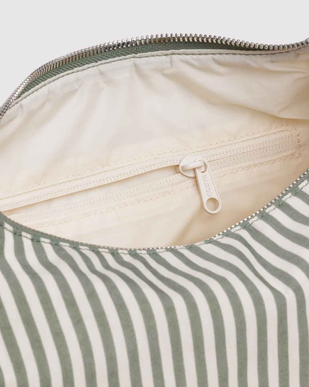 Sage Stripe Nylon Meringue Bag BAGGU