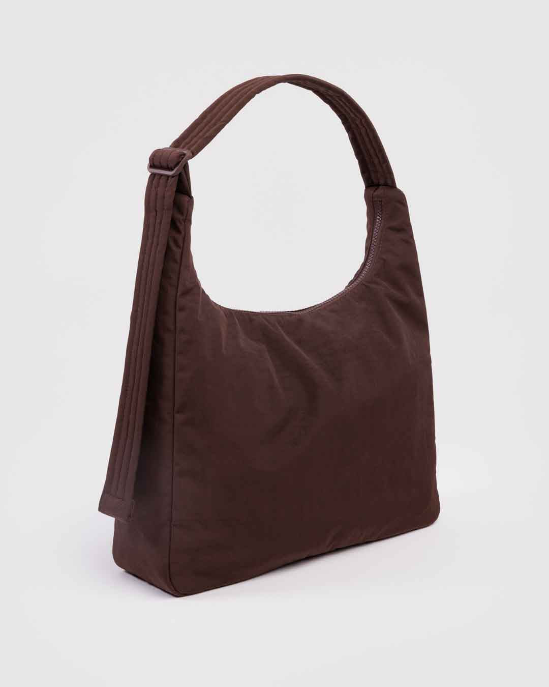 Coffee Nylon Shoulder Bag