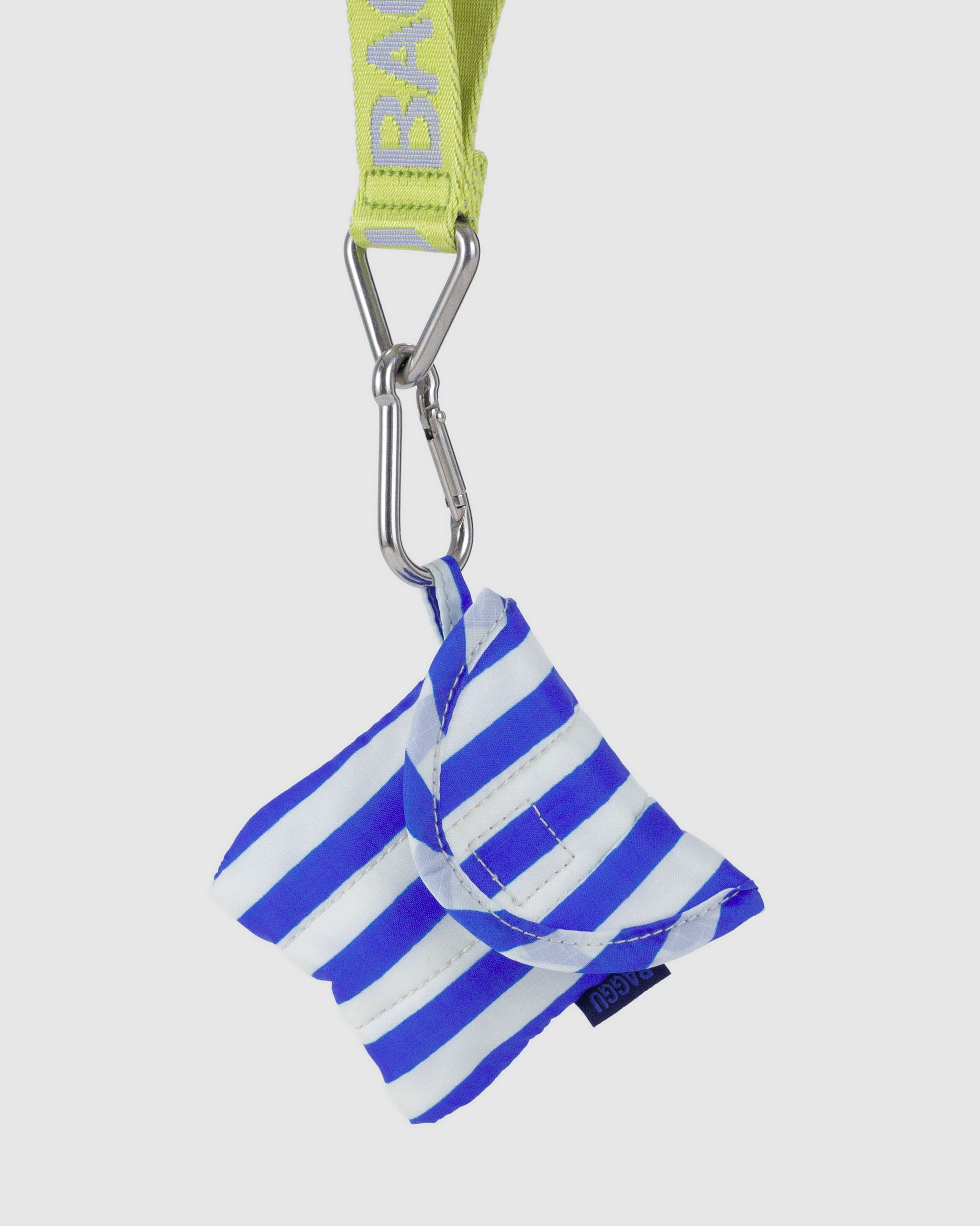 Blue Painted Stripe Puffy Earbuds Case