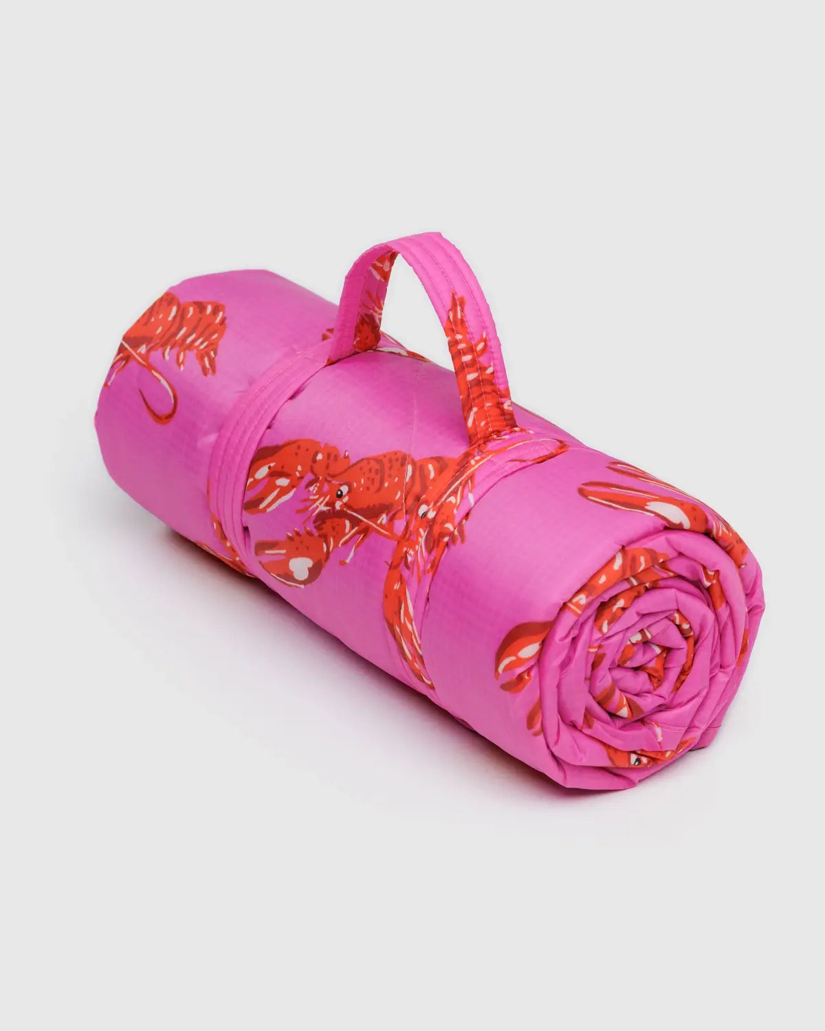 Pink Lobster Puffy Picnic Blanket