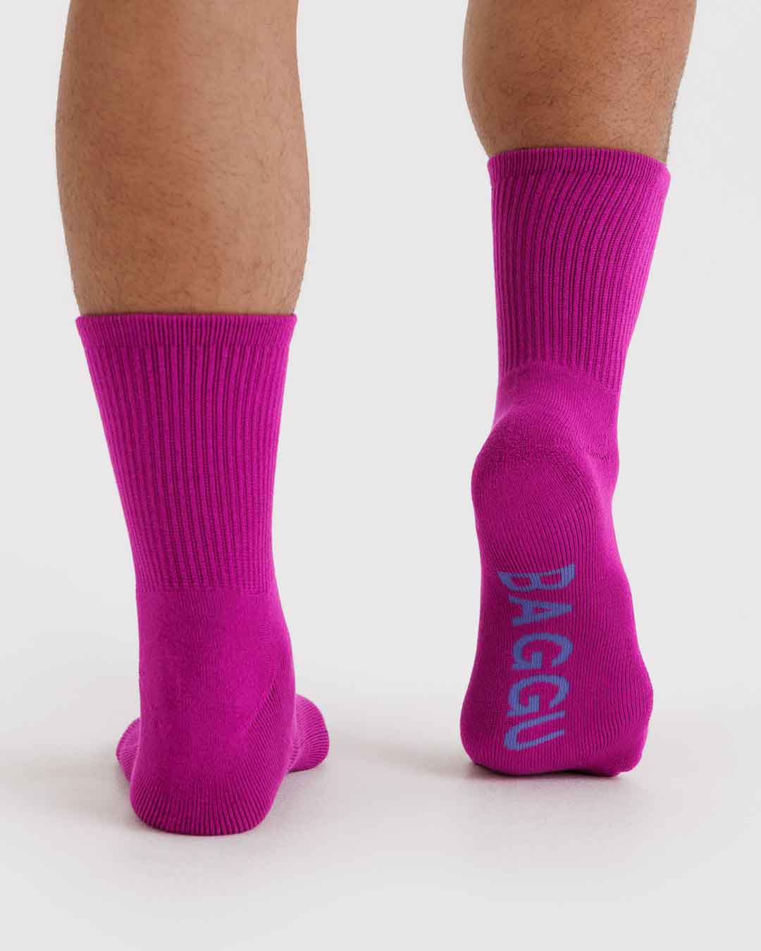 Deep Fuchsia Ribbed Sock