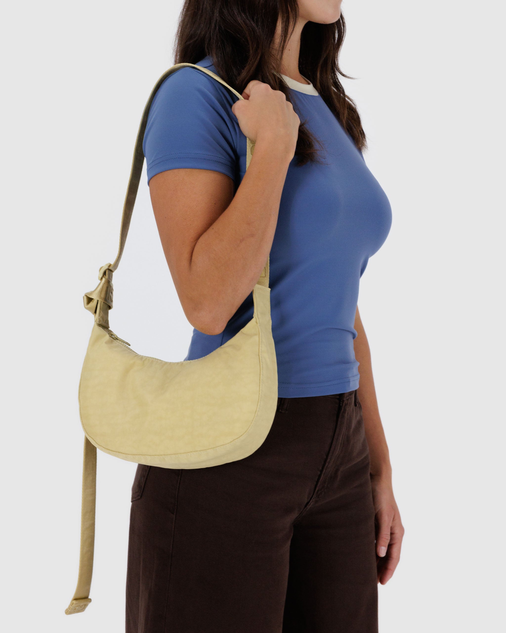 Butter Small Nylon Crescent Bag | BAGGU | Crossbody Bag