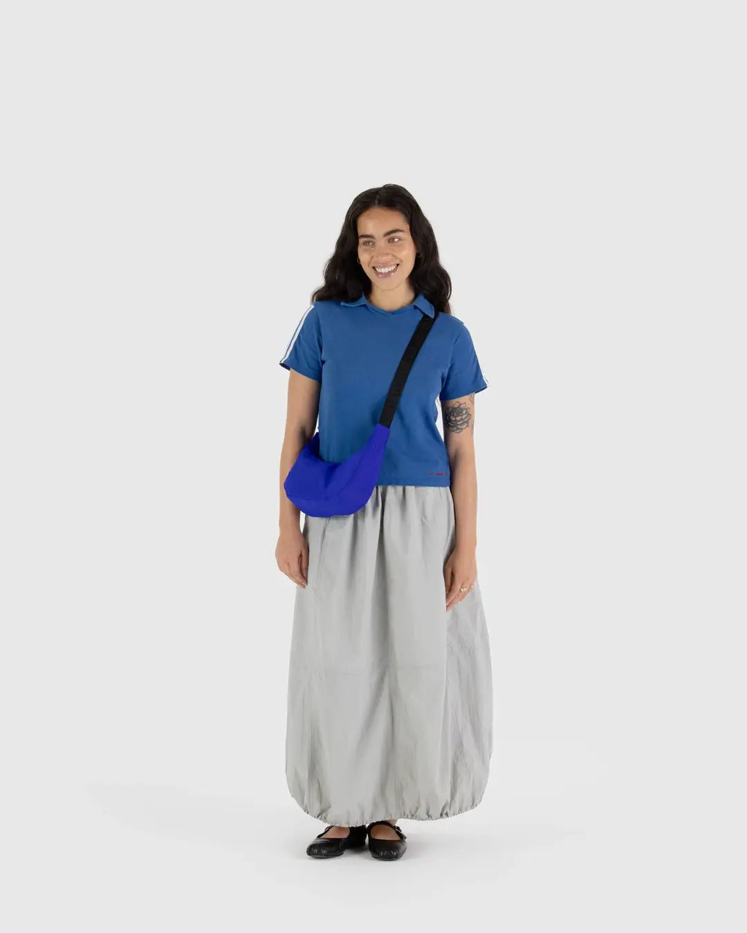 Lapis Small Nylon Crescent Bag | BAGGU | Crossbody Bag