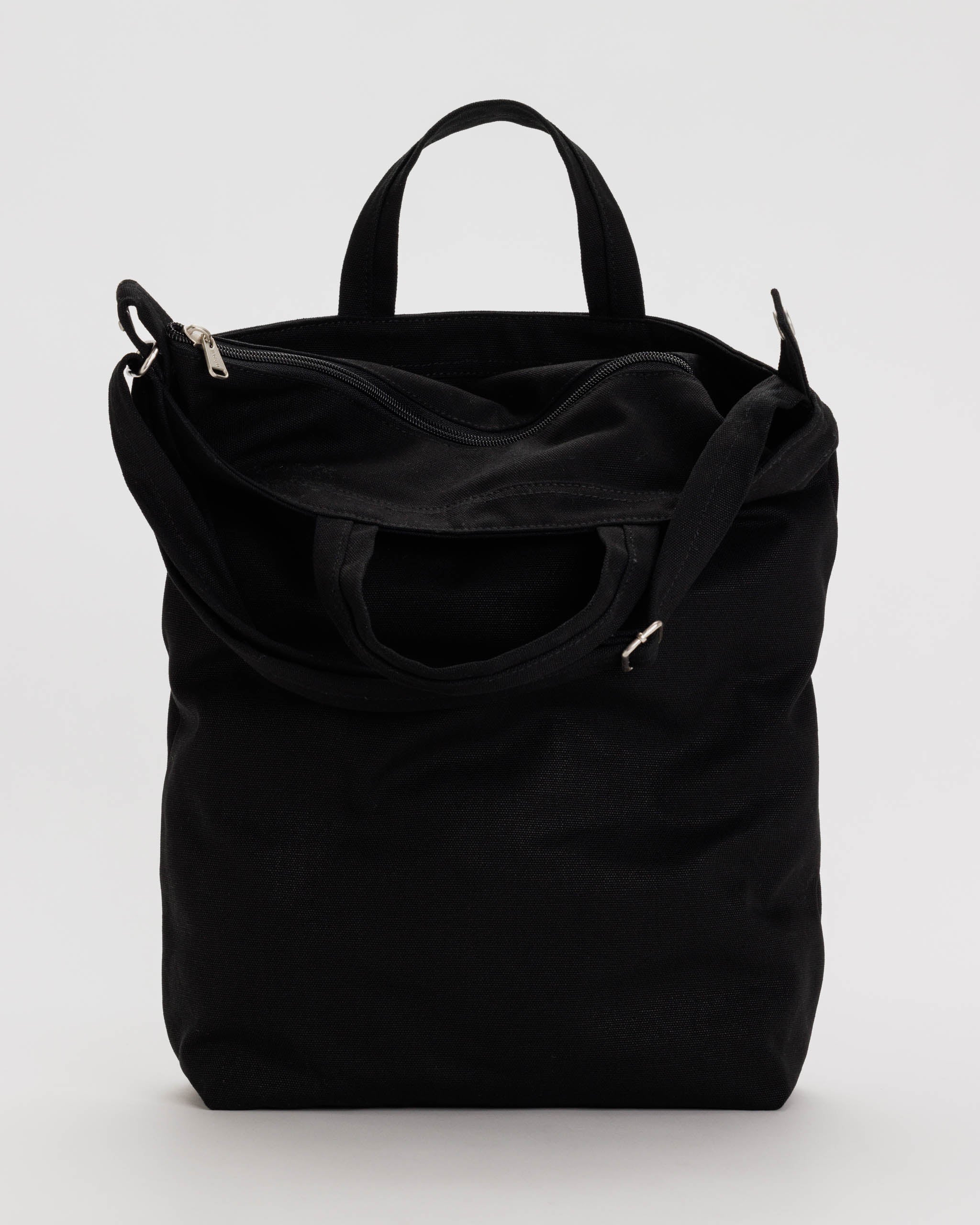 BAGGU | Black Zip Duck Bag | Canvas Tote Bag
