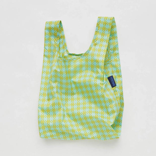 Mint Pixel Gingham | Reusable Bag | Baby Baggu
