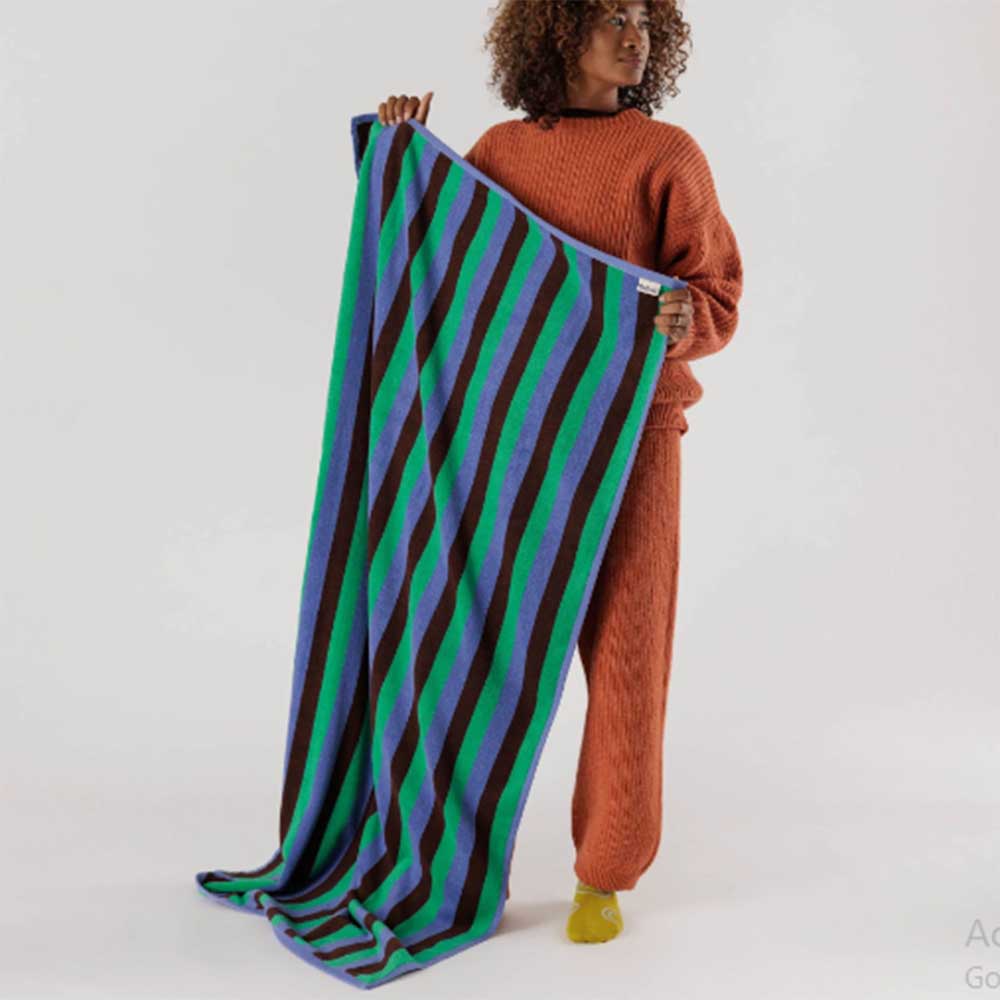 Mint 90s Stripe Bath Towel Keep Kind