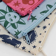 Close up of a set of Baggu Charms Flat Pouches
