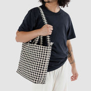 Black & White Gingham | Horizontal Zip Duck Bag | Baggu