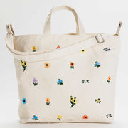 Embroidered Ditsy Floral | Horizontal Zip Duck Bag | Baggu