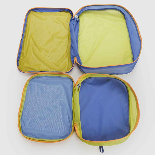 Baggu Mesh Sunny Large Packing Cube Set open with no contents