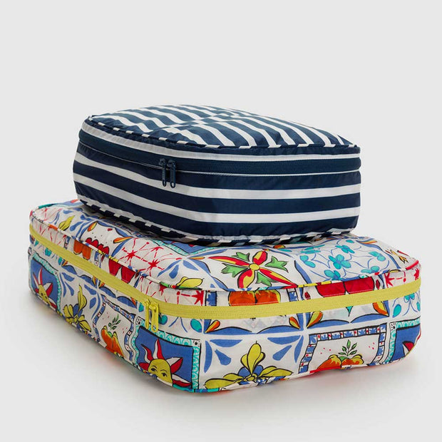 Baggu Large Packing Cube Set in vacation tiles
