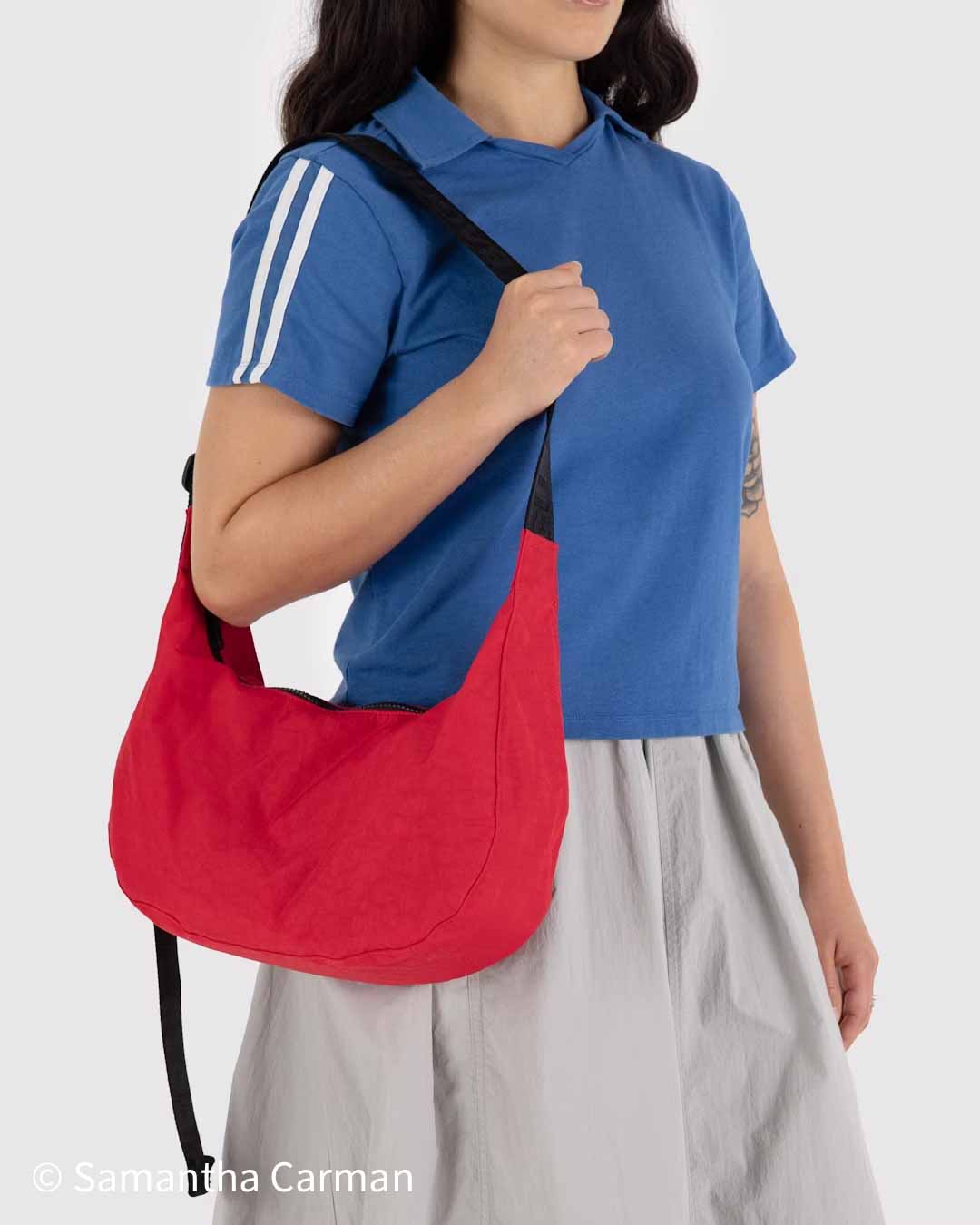 Candy Apple Red Medium Crescent Bag