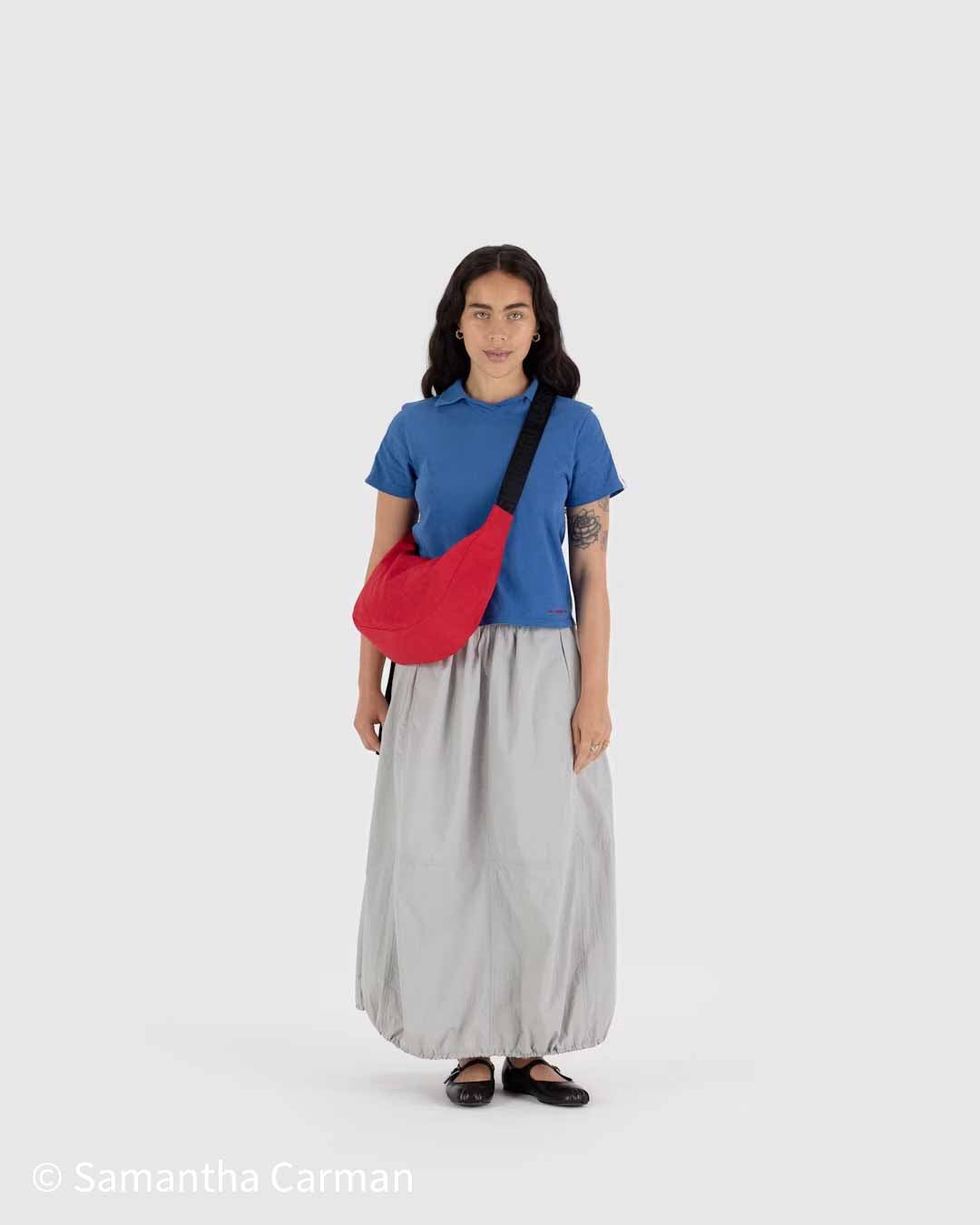 Candy Apple Red Medium Crescent Bag