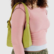 Woman with Baggu Mini Nylon Shoulder Bag over her shoulder