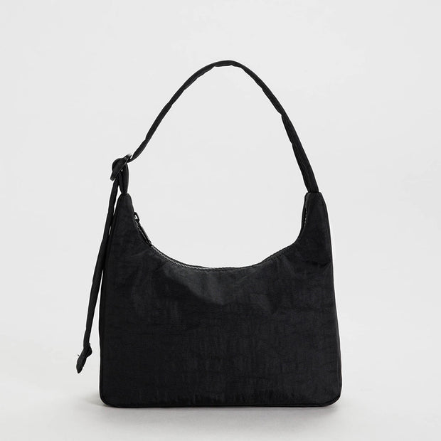 Black | Mini Nylon Shoulder Bag | Baggu