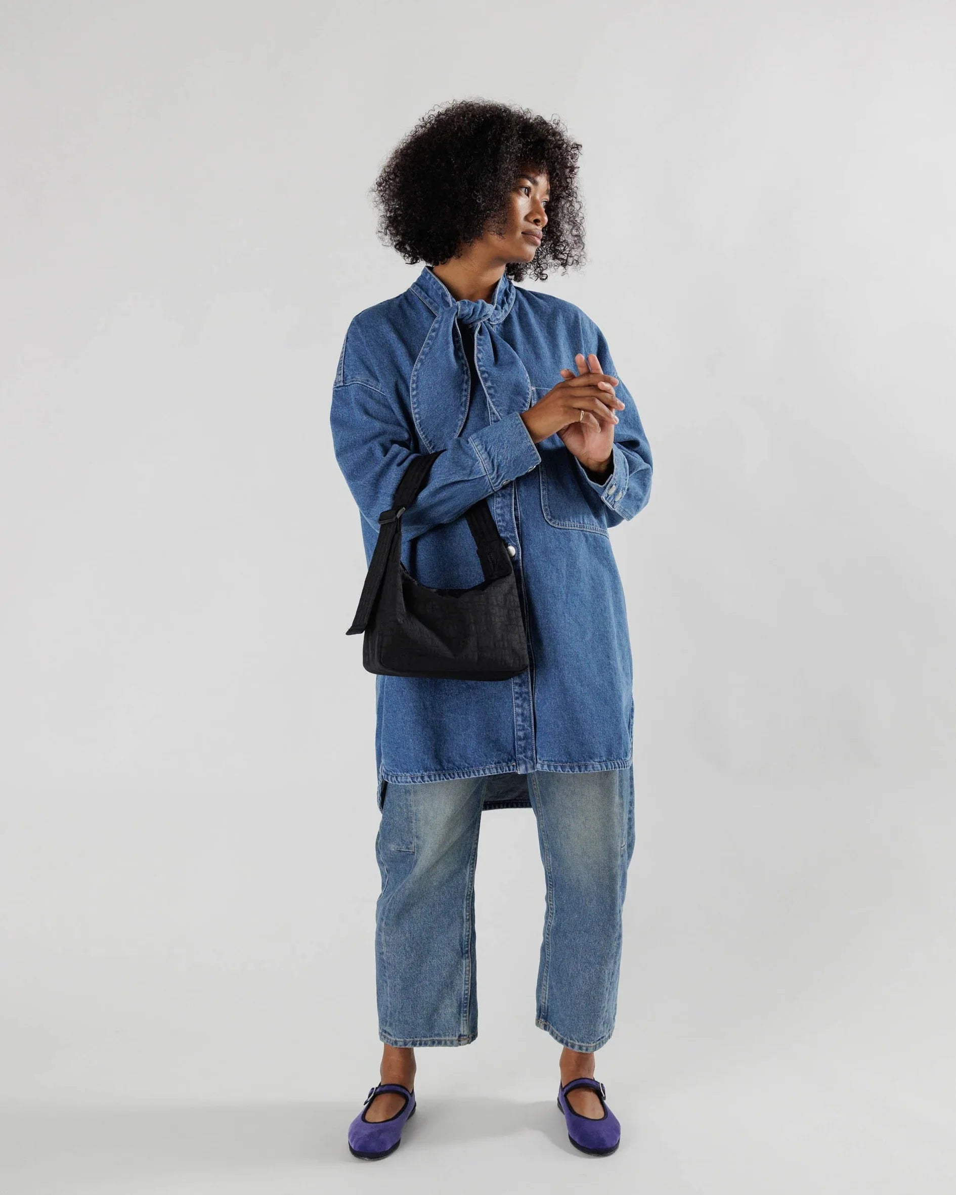 Black Mini Nylon Shoulder Bag