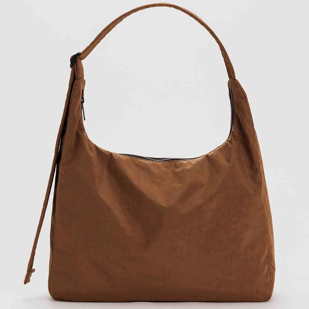 Brown | Nylon Shoulder Bag | Baggu