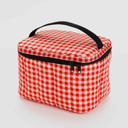 A Baggu red gingham puffy lunch bag