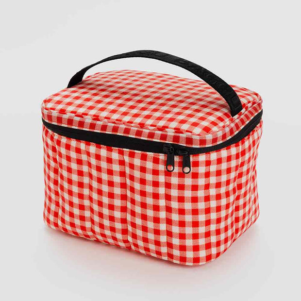 A Baggu red gingham puffy lunch bag
