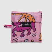 A Baggu Keith Haring Pets standard reusable bag in its pouch