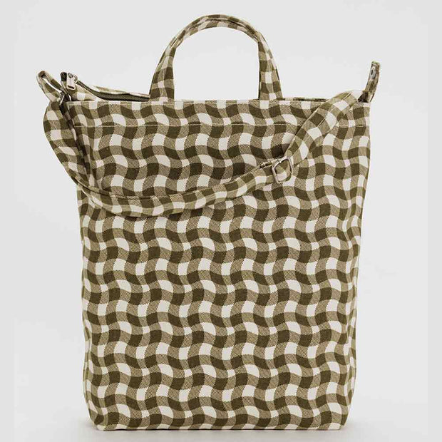 Wavy Gingham Brown | Duck Bag | Baggu