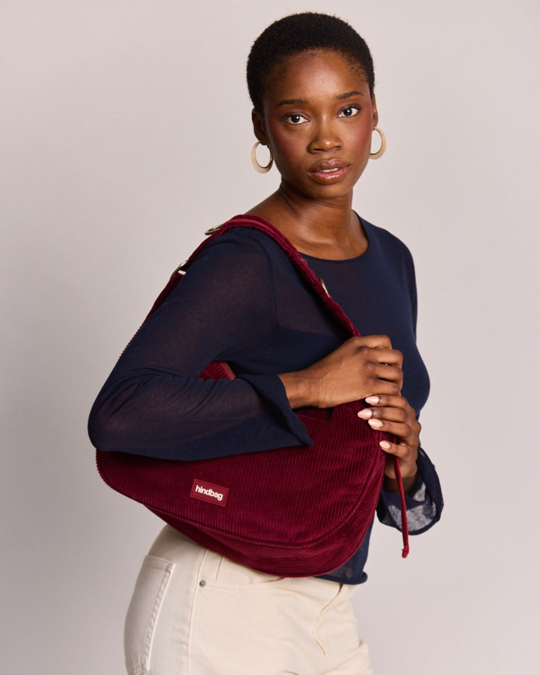 Burgundy Corduroy Bianca Hobo Bag hindbag