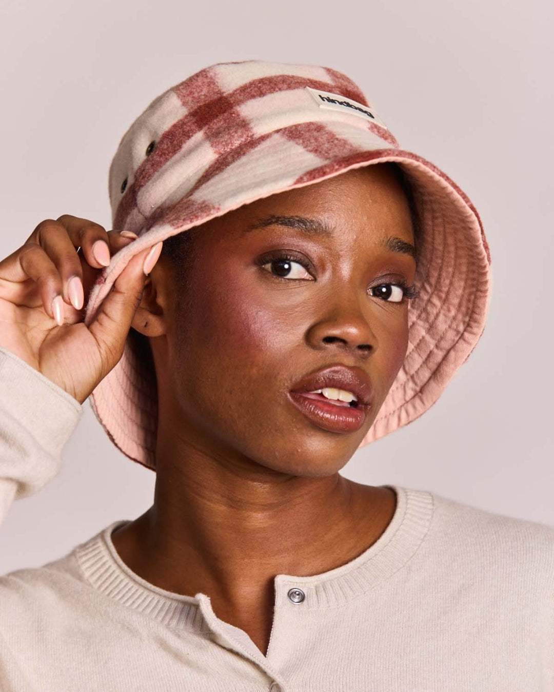 Pink Tartan Bob Bucket Hat hindbag