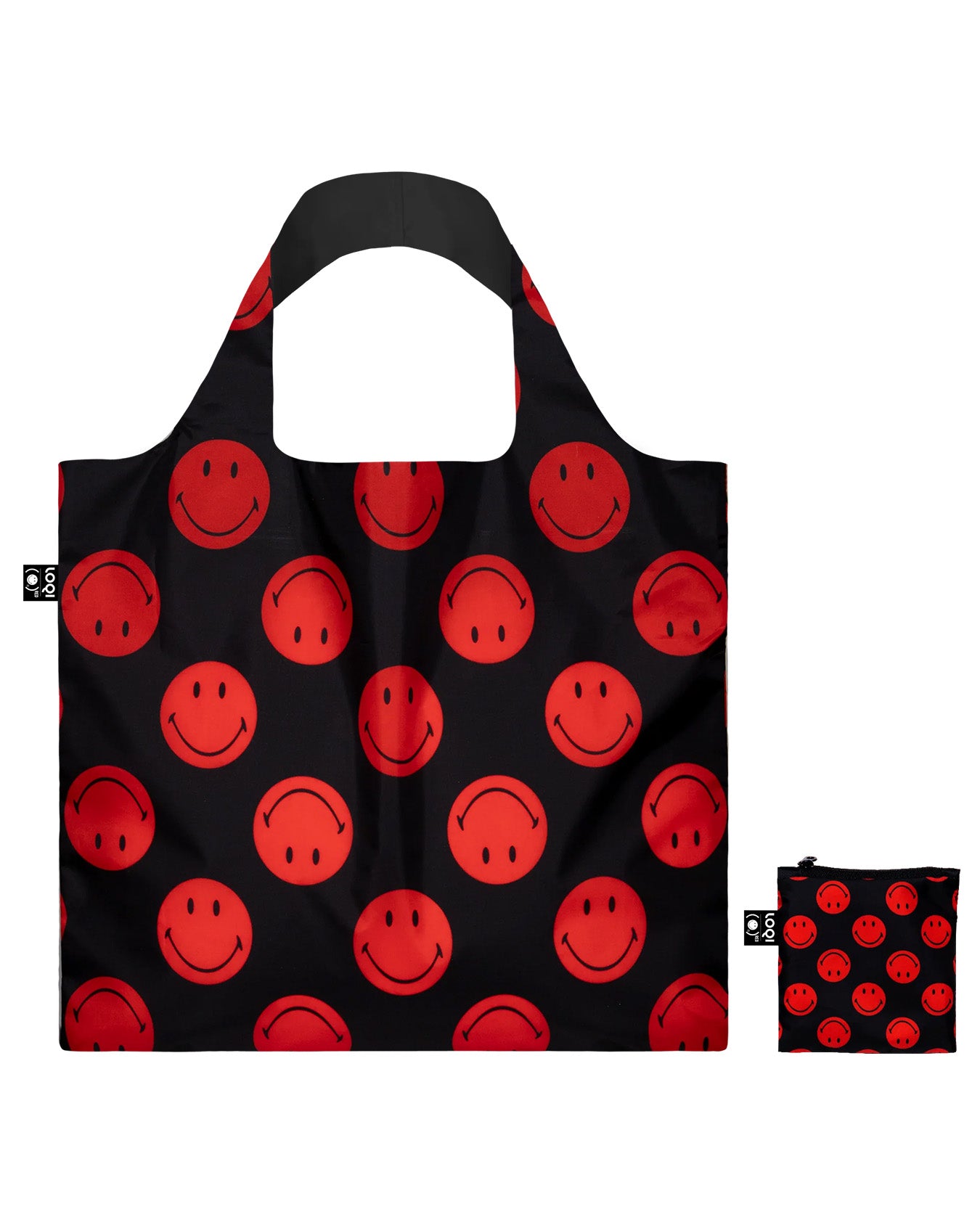 SMILEY Red Lucky Black Recycled Bag LOQI
