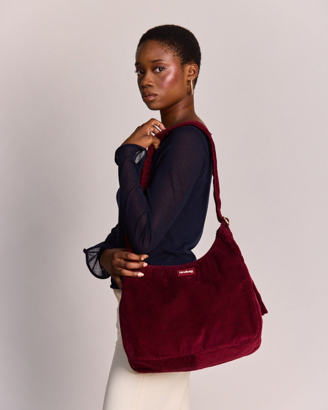 Burgundy Corduroy Claire Hobo Bag hindbag