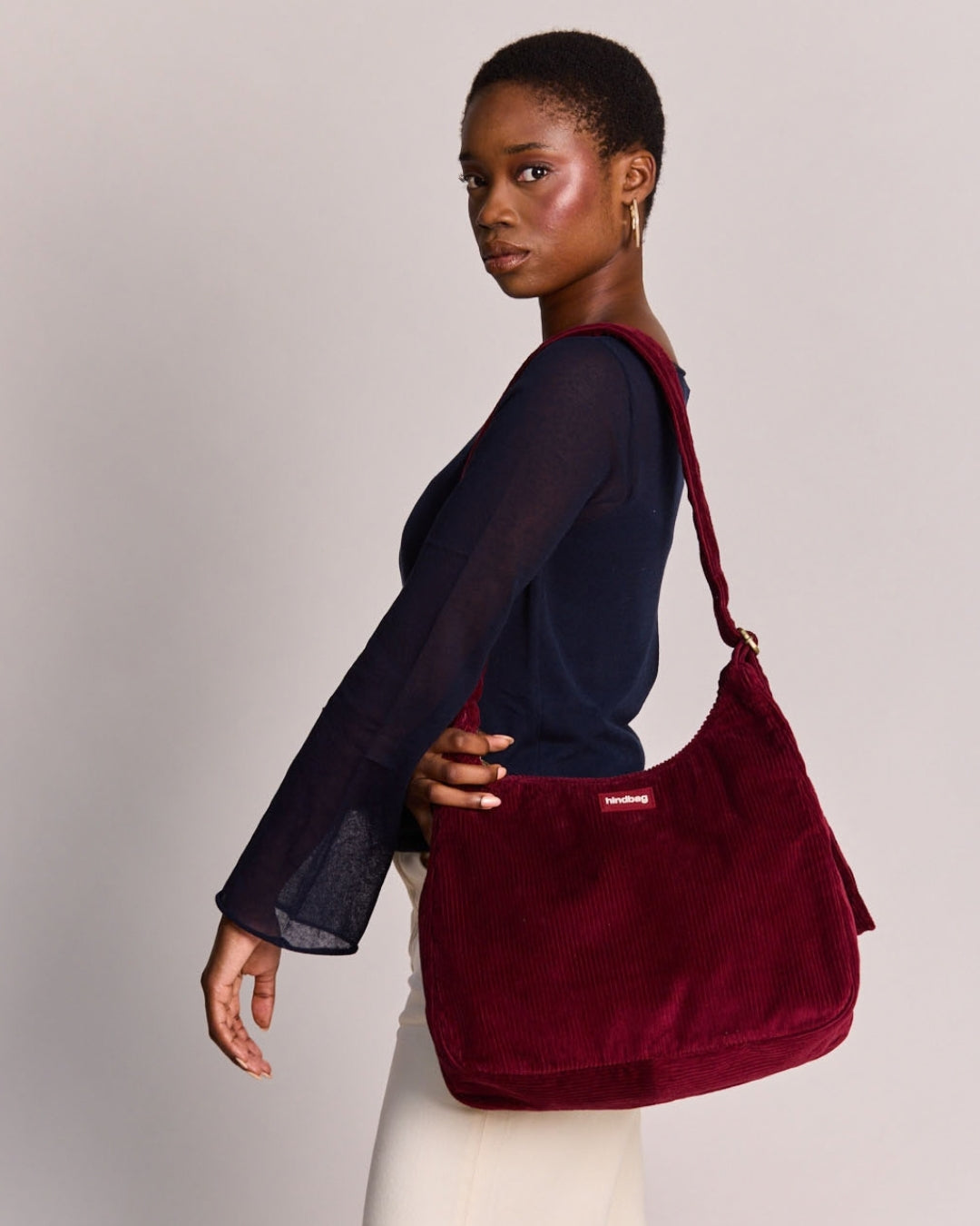 Burgundy Corduroy Claire Hobo Bag hindbag