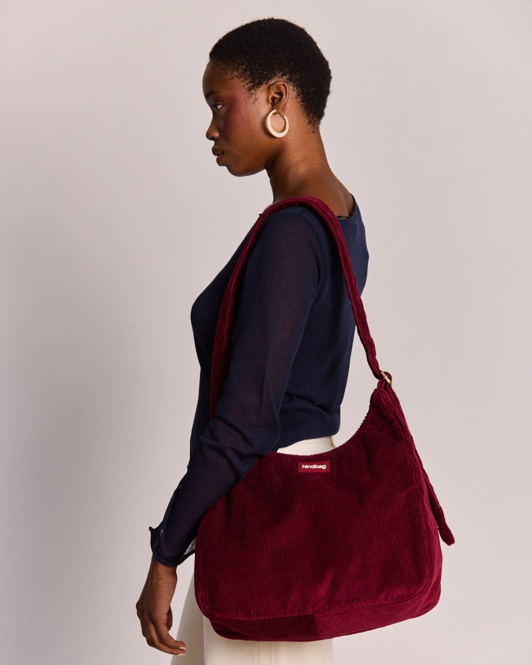 Burgundy Corduroy Claire Hobo Bag hindbag