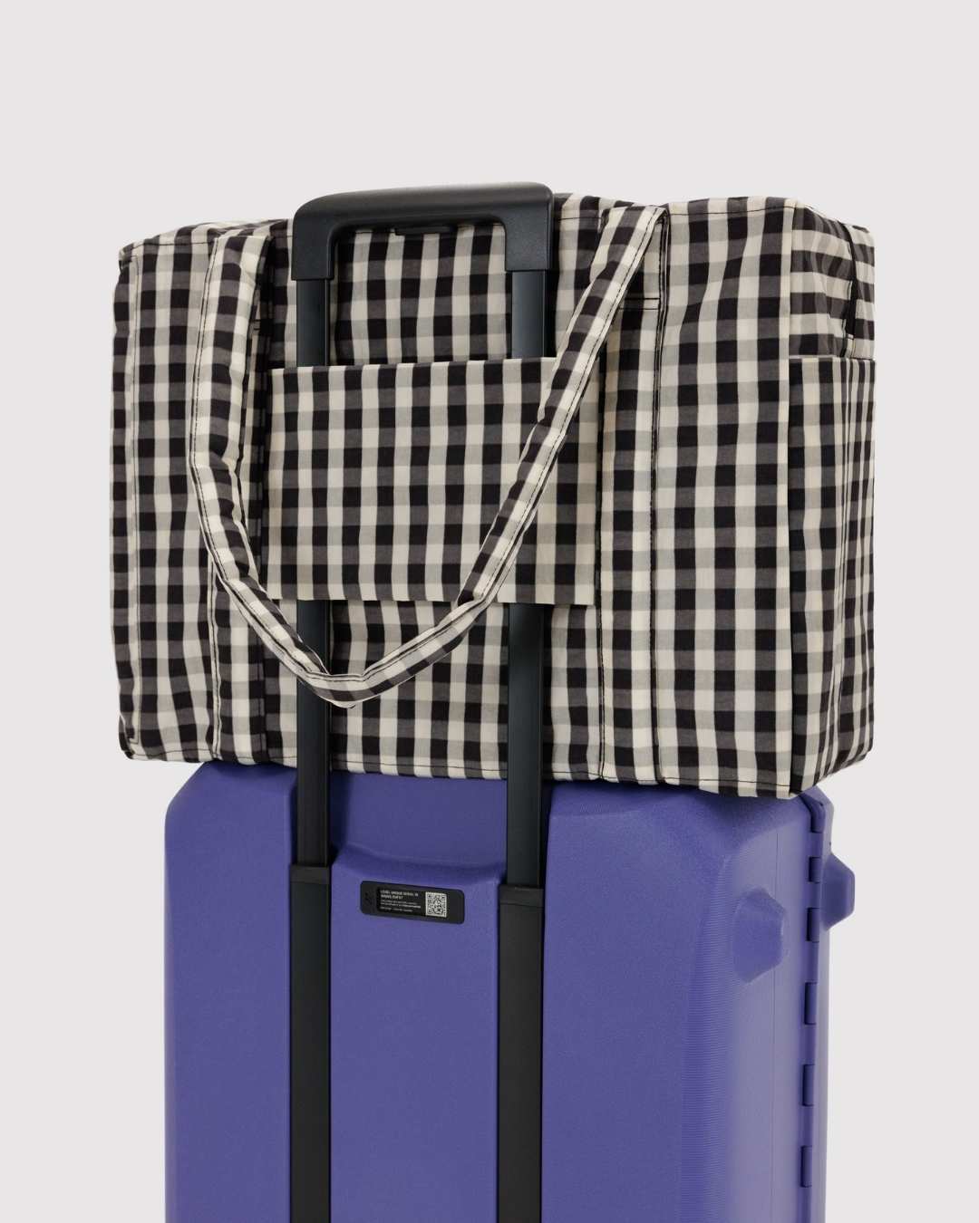 Black and Cream Gingham Cloud Carry-On