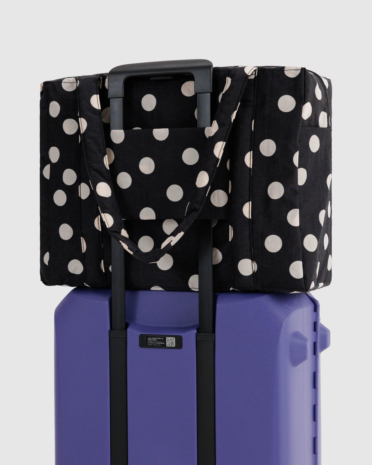 Black and Cream Polka Dot Cloud Carry-On | BAGGU | Cloud Carry-On
