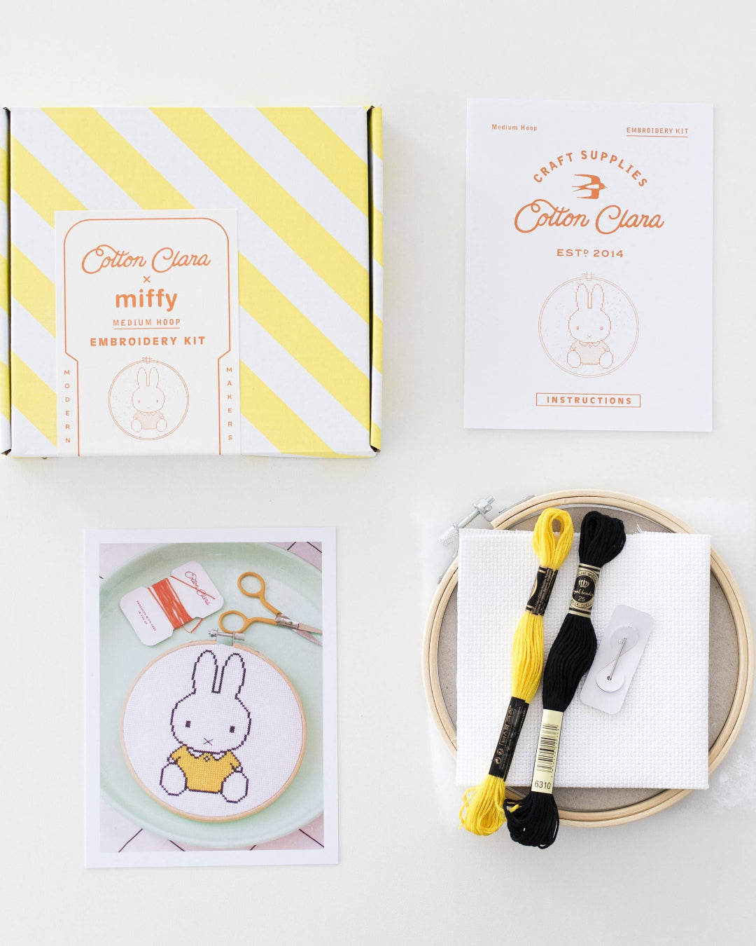 Miffy Yellow Cross Stitch Kit Beginner Friendly : Yellow Top