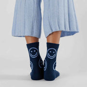 Navy Happy  | Crew Sock | Baggu