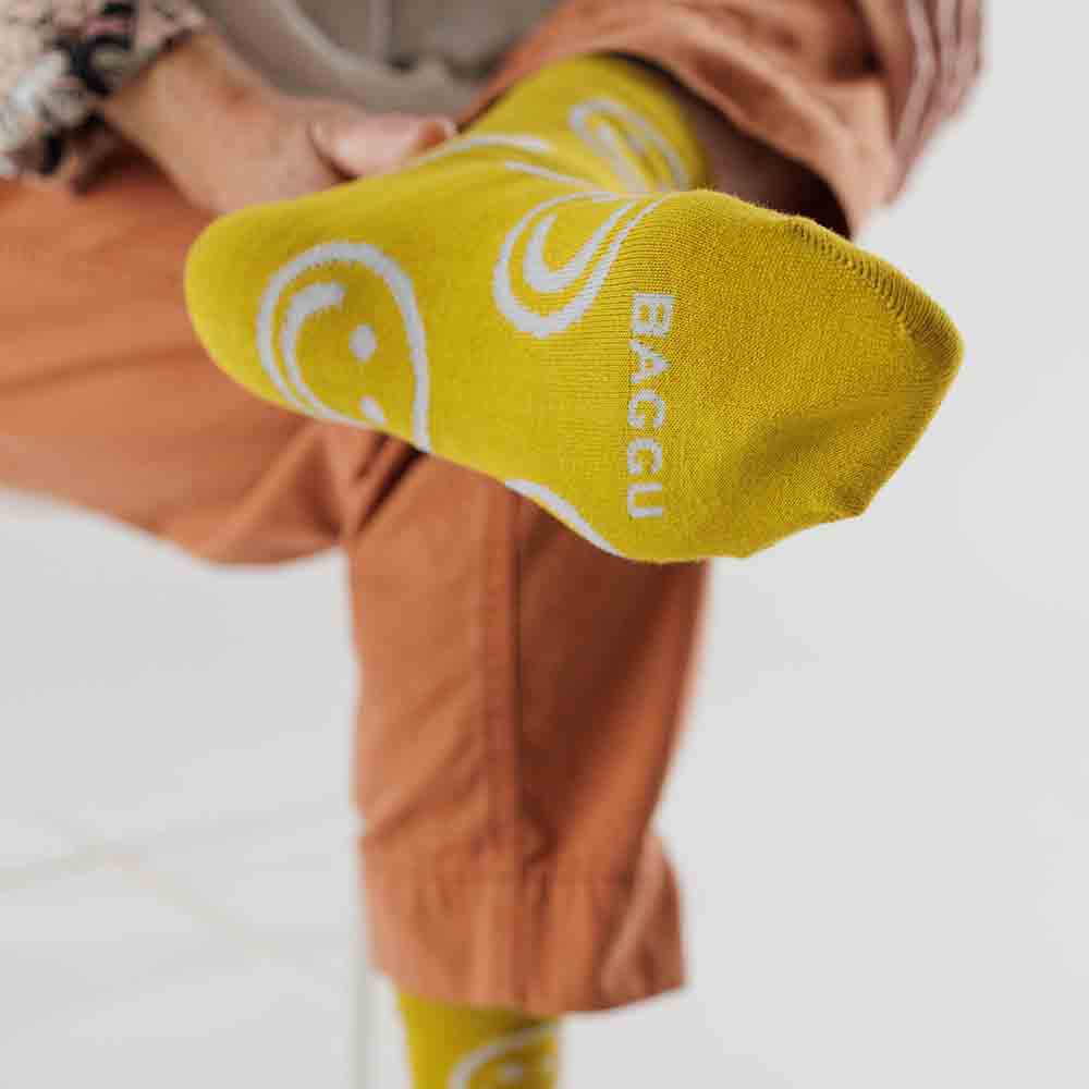 Ochre Happy Crew Sock | Socks