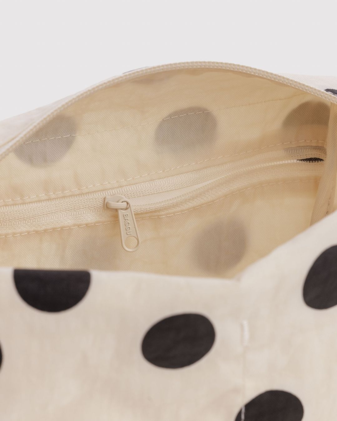 Cream and Black Polka Dot Dopp Kit