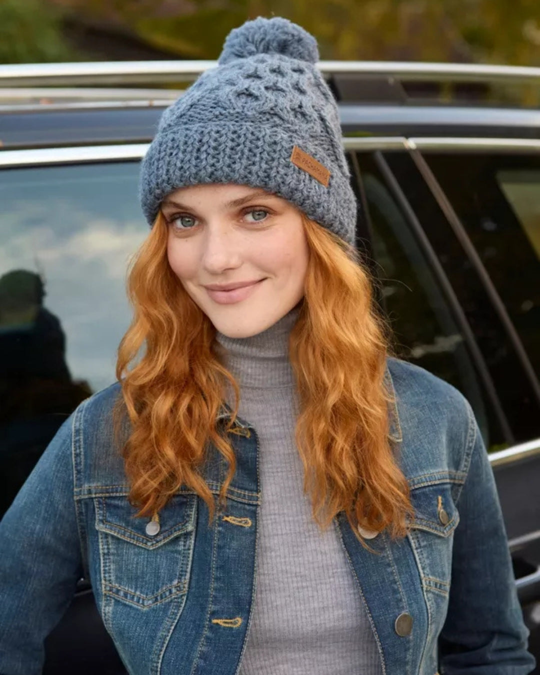 Slate Blue Enniskerry Merino Bobble Beanie Pachamama