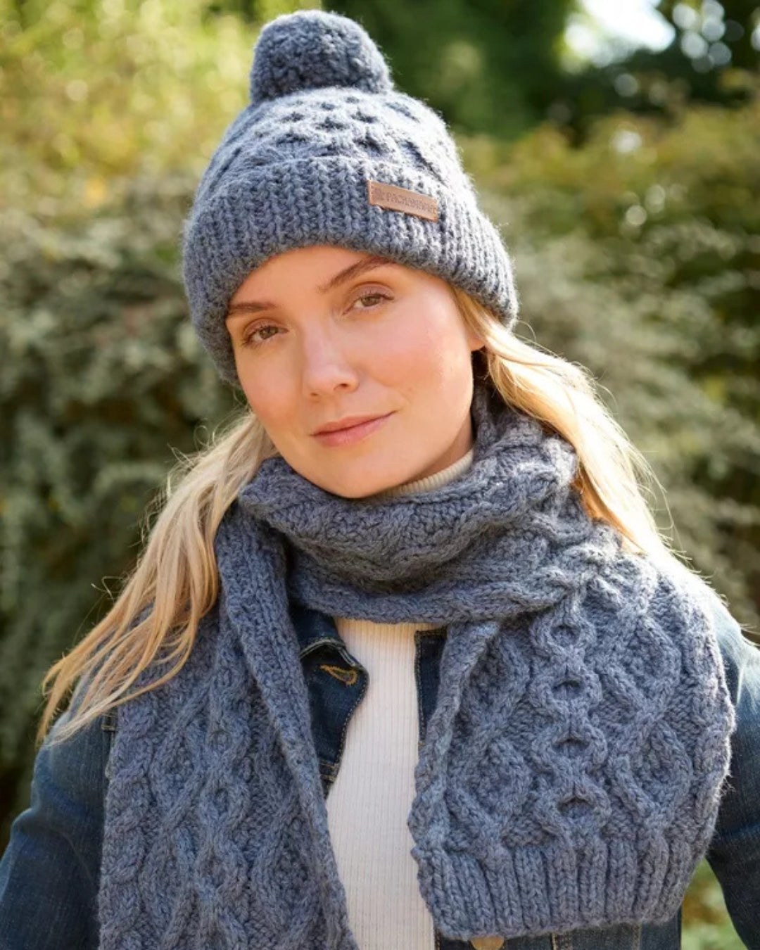 Slate Blue Enniskerry Merino Bobble Beanie Pachamama