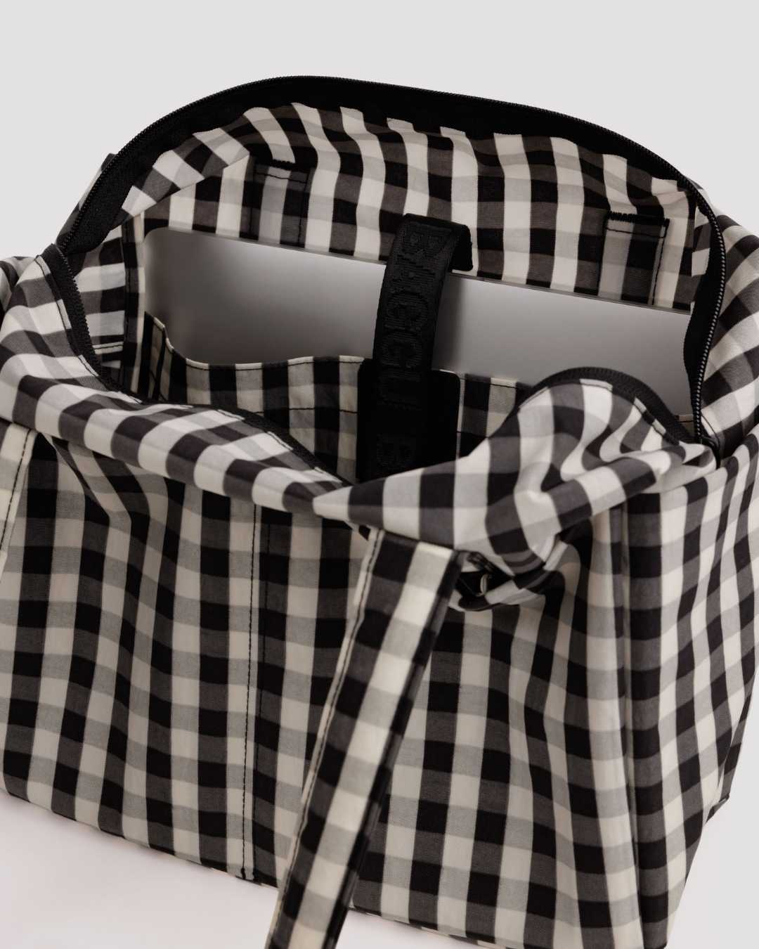 Black and Cream Gingham Everyday Cloud Bag BAGGU