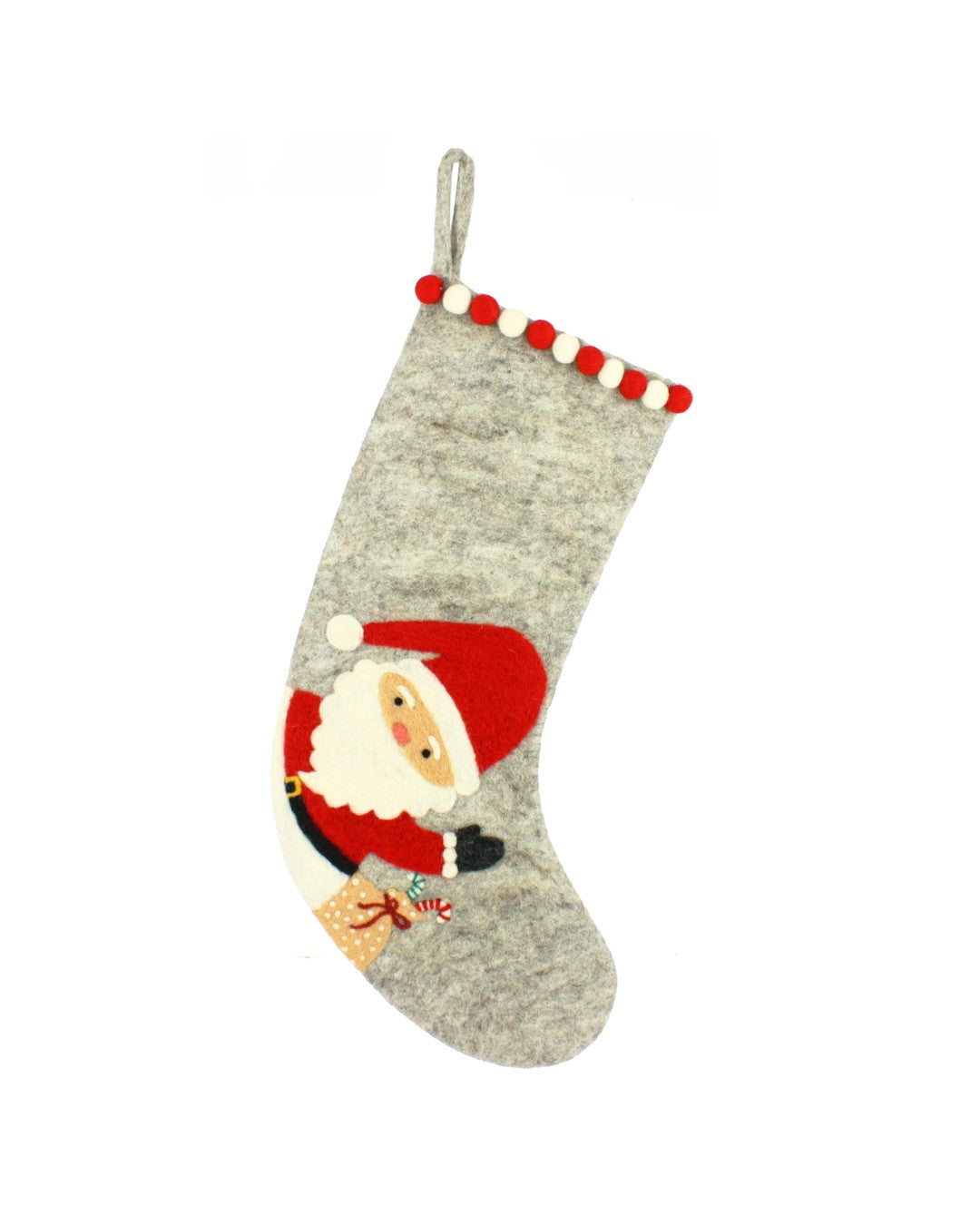 Fiona Walker Santa Stocking in Grey | Christmas Stocking