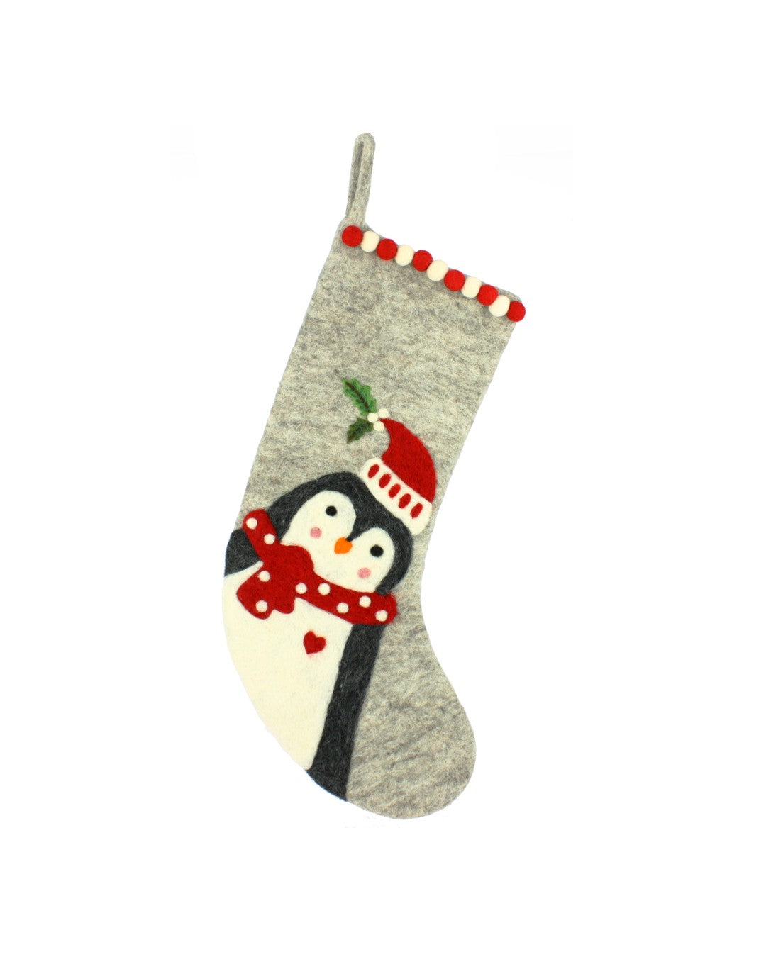 Fiona Walker Penguin Stocking in Grey | Christmas Stocking
