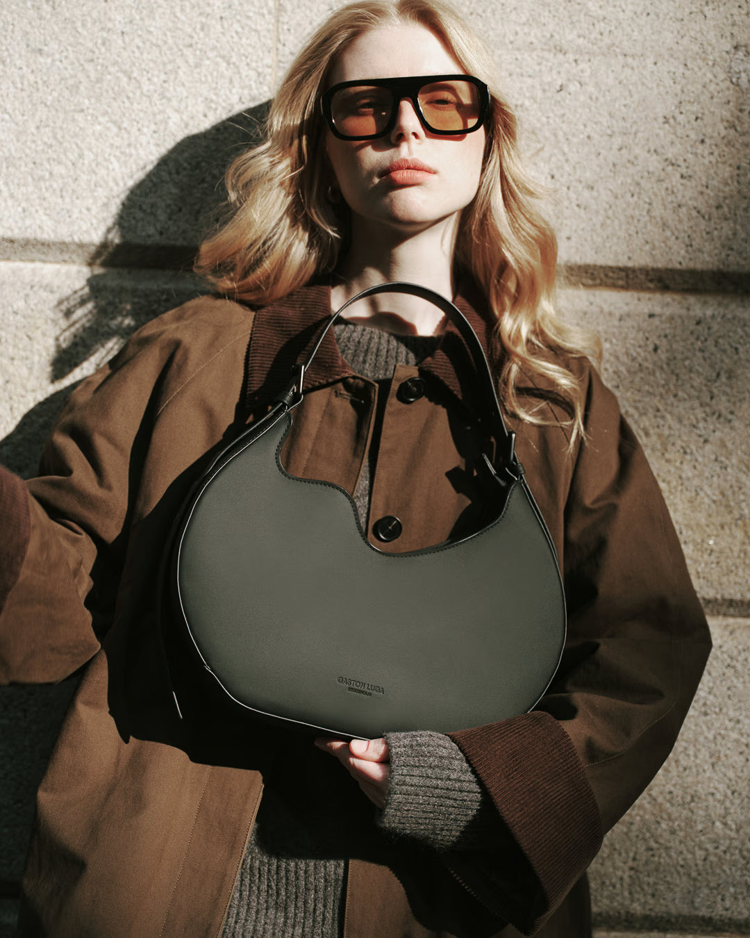 Black Mila Waterproof Shoulder Bag Gaston Luga