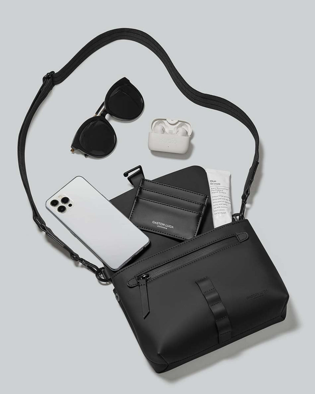Black Spläsh Waterproof Crossbody Bag