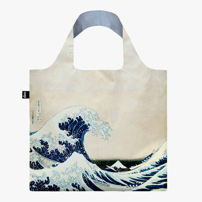A LOQI x Katsushika Hokusai recycled shopping bag featuring The Great Wave