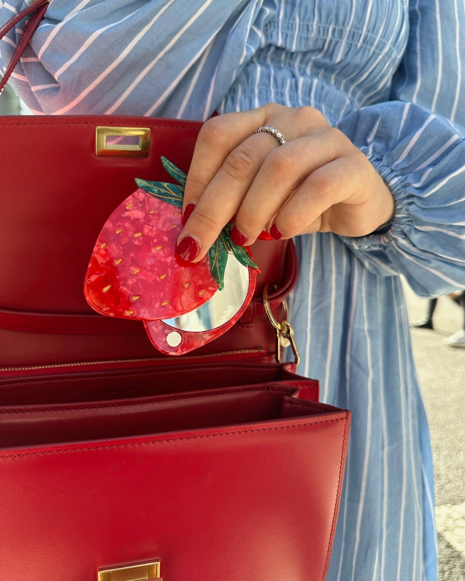 Hand-painted Strawberry Compact Mirror | Solar Eclipse | Mirrors